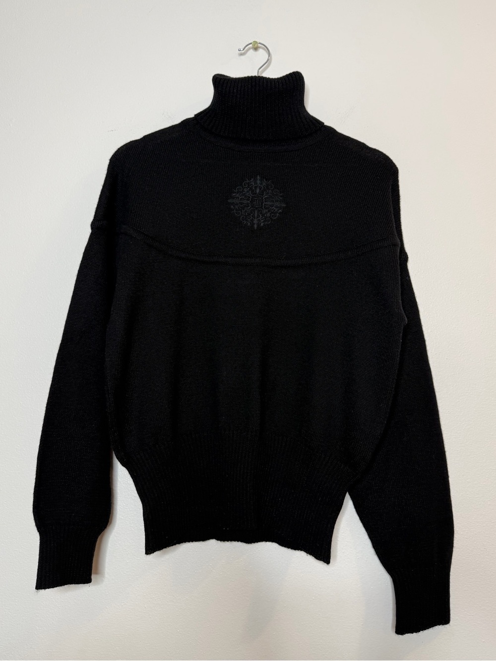 Vintage 80s 90s Bogner Ski Turtleneck Sweater wool acrylic blend black medium